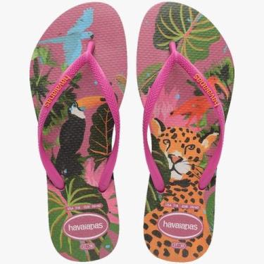Imagem de Chinelo Havaianas Slim Summer Bliss, Rosa gum, 35/36