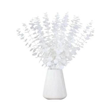 Imagem de Folhas De Eucalipto Artificiais Atacado Plantas Falsas Para Vaso Casa 