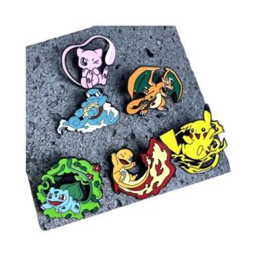 Imagem de Conjunto De Pins De Esmalte Pokémon 6 Peças: Broches De Metal Squirtle