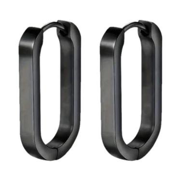 Imagem de Brincos De Argola Em Aço Inoxidável Com Runas Vikings Pretos Para Home