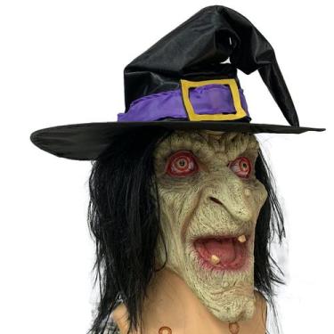 Imagem de Máscara de cosplay Máscara de bruxa corcunda de terror de Halloween - 