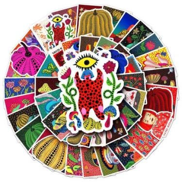 Imagem de Adesivos Yayois Kusamas Paintings em vinil impermeável 50 unidades - y