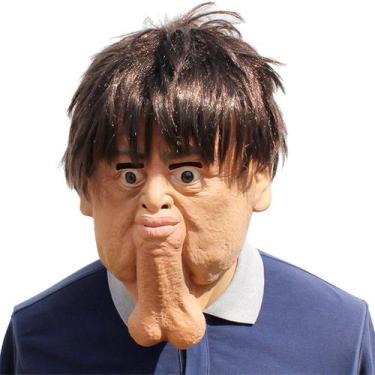 Imagem de Máscara assustadora de látex com queixo duplo para fantasia de carnava