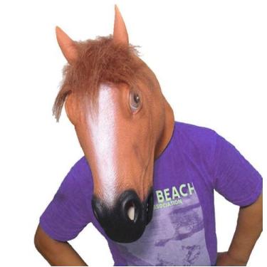 Imagem de Máscara Youtumall Latex Brown Horse Pigeon Unicorn para adulto