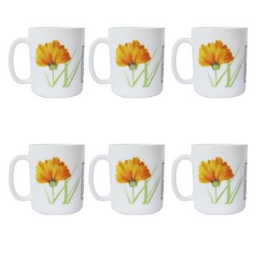 Imagem de Jogo com 6 pçs de caneca para chá e café com estampa floral de vidro 3