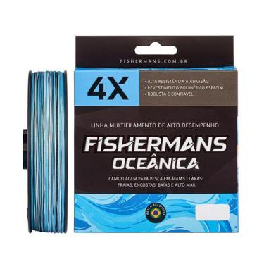 Imagem de Linha De Pesca Multifilamento Fishermans Oceânica 4 Fios, Azul, 600 m,