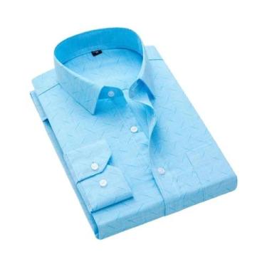 Imagem de Camisa Xadrez Masculina De Manga Longa Clássica Formal Casual Macia Co