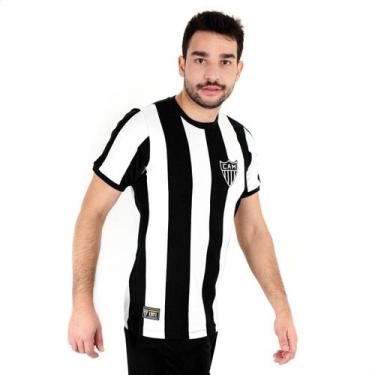 Imagem de Camiseta de Time RetrôMania Atlético Mineiro 1971 Branco e Preto - Mas