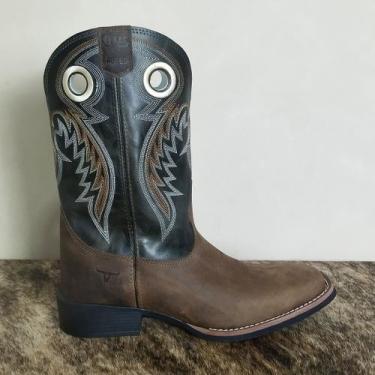 Imagem de Bota Texana Masculina Texas Rodeo Couro Rodeio Águia Marrom, 40