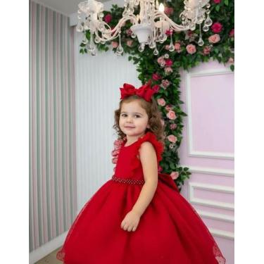 Imagem de Vestido Infantil Luxo Mini Miss Ana Julia Vermelho Daminha, 08