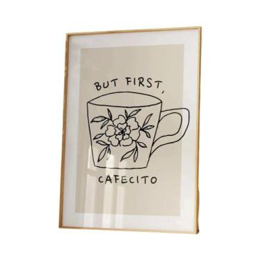 Imagem de Pôster De Arte De Parede Minimalista Espanhol but First Cafecito Em Te