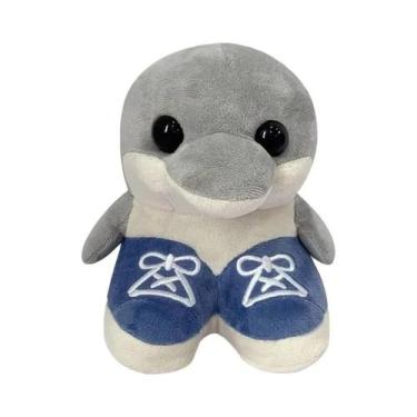 Imagem de Brinquedo De Pelúcia Golfinhos Rosa E Azuis, Almofada Engraçada E Real