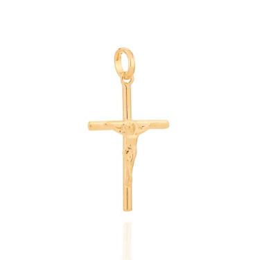Imagem de Pingente Formato Cruz Com Cristo, Med. 2,3 X 540003 Cor:Dourado - Romm