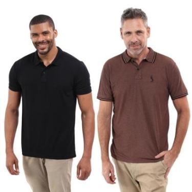 Imagem de Kit 2 Camisa Polo Masculina Dia a Dia Conforto-Masculino