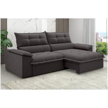 Imagem de Sofá 4 Lugares Retrátil Reclinável Slim Venetto Besthouse, Amêndoa, 4 