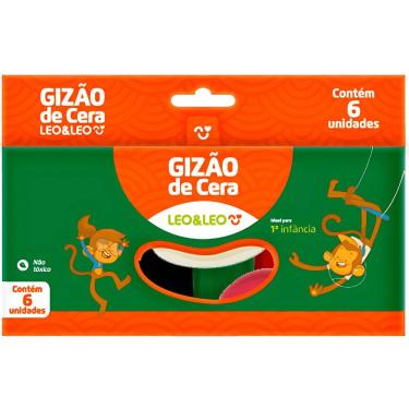 Imagem de Giz de Cera Leonora Meu Primeiro Giz 6 Cores Leo&Leo Ergonômico Jumbo Macio para Crianç...