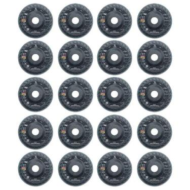 Imagem de Kit Disco Flap 4.1/2 Zirconio Gr 120 Costado Plástico Performance 20 U