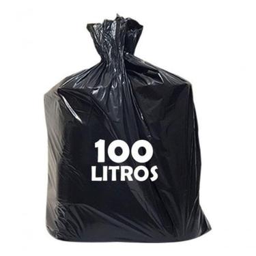 Imagem de Saco de Lixo 100 Litros Resistente Preto 75X87CM Pacote com 100 Unidades Higipack