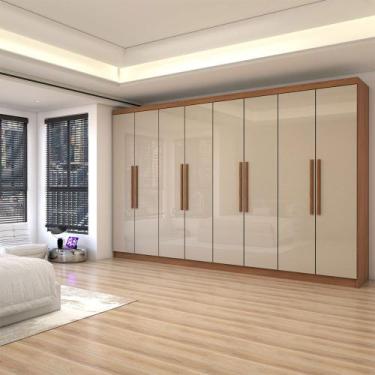 Imagem de Guarda-Roupa Casal Odisseia 8 Portas 4 Gavetas Cinamomo/Off White - Pa