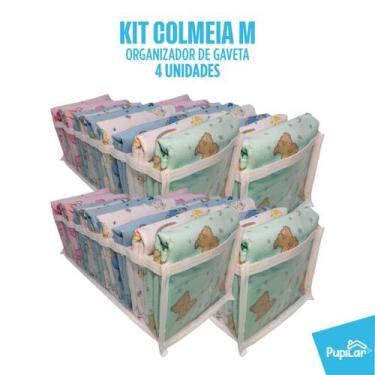 Imagem de Kit 4 colmeias organizadoras m (10x15x35)  p/ fraldas/cuecas/bodys - p