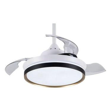 Imagem de Ventilador Teto Retrátil Embuled Breeze Home Preto/dourado Estrutura B