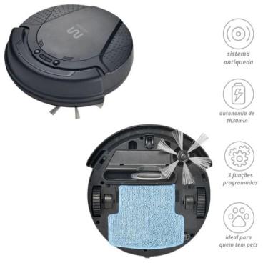 Imagem de Aspirador Robo Multilaser Ho410 Eclipse 3 em 1 Varre Aspira e Passa Pa