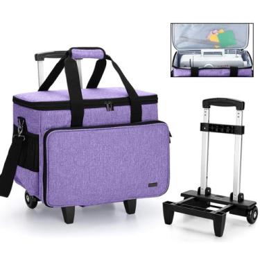 Imagem de Bolsa rolante Yarwo para máquina de costura com rodas roxa
