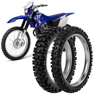 Imagem de 2 Pneu Moto TT-R 230 Rinaldi 100/100-18 59m 80/100-21 51m Rmx 35
