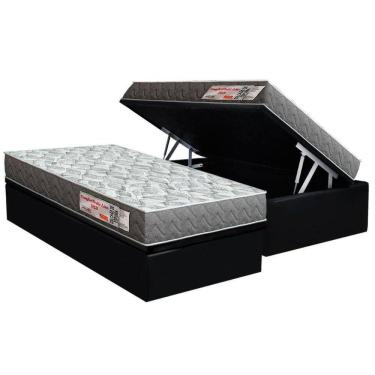 Imagem de Conjunto Box Baú Solteiro: Colchão Espuma Ortho D23 Comfortpedic + Base Crc Suede Black...