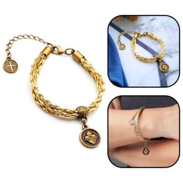 Imagem de Pulseira Feminina Sagrado Coração De Jesus e São Bento - FORNECEDOR 1