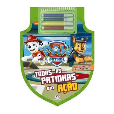 Imagem de Livro Infantil para Colorir Patrulha Canina com Canetinhas Coloridas -