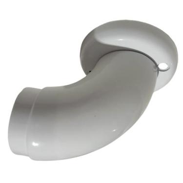Imagem de Curva terminal de corrimão de alumínio com flange cor branco - Sabra F