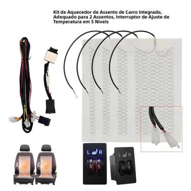 Imagem de Kit Universal De Aquecimento Para Assentos De Carro 12V, 2 Assentos, A