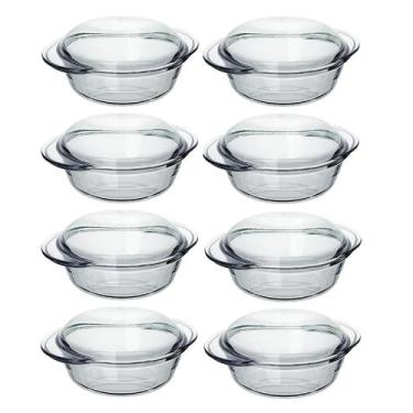 Imagem de Conjunto De Assadeiras Redondas Tampa 1L Marinex 8 Peças - Nadir Figue