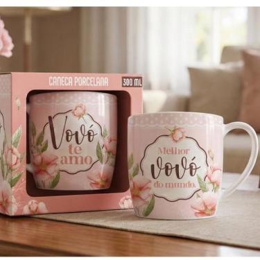 Imagem de Caneca de porcelana personalizada para avó na caixa para presente dia 