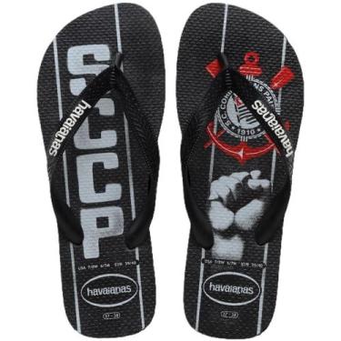 Imagem de Chinelo Havaianas Adulto Infantil Top Times Corinthians Original, Pret