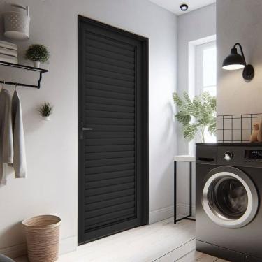 Imagem de Porta de Aluminio Laminada 215x100cm Pratica Vitrolar - Cor: Bronze Branco
