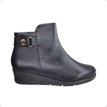 Imagem de Bota Usaflex Couro Ortopedica Confortavel social UD2600, 37, Preto