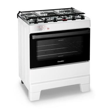 Imagem de Fogão Esmaltec Ideal Top 5 Bocas 84L Bivolt Branco Mesa Inox Acendimento Automático