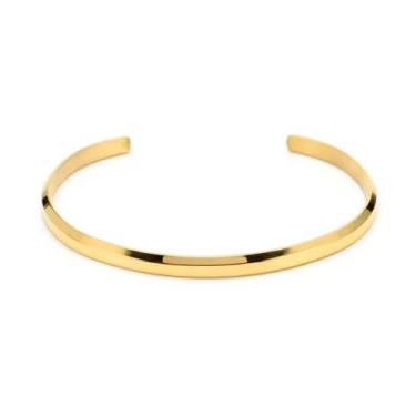 Imagem de Bracelete Dourado Masculino Aço Inoxidável Ajustável - VRACESSÓRIOS
