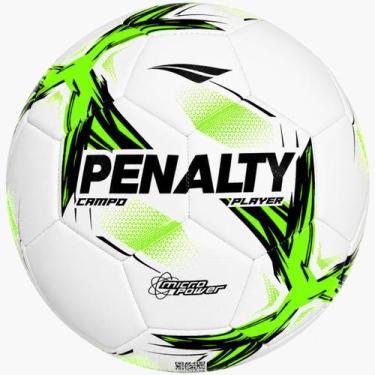 Imagem de Bola de Futebol Campo Costurada Penalty Player, Verde, Branco