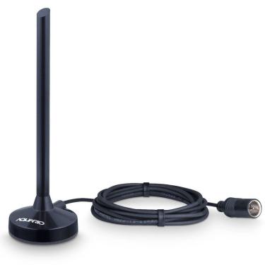 Imagem de Antena Digital HDTV Aquário DTV-100P para TV e Rádio Tecnologia 5 em 1 Cabo 2,5m Conector F Macho Preto