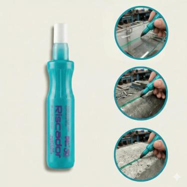 Imagem de Kit 3 Marcador Riscador Caneta Industrial Verde 2mm 60ml Ferro Chapa C