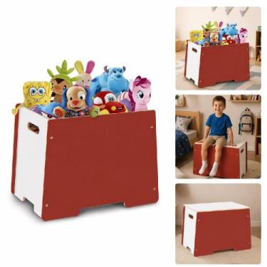 Imagem de Bau organizador infantil 3 em 1 mesa cadeira madeira brinquedo infanti