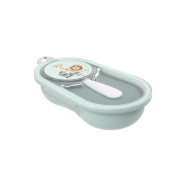 Imagem de Porta-papinha Infantil Decorado C/ Colher Para Bebê Plasútil, Safari
