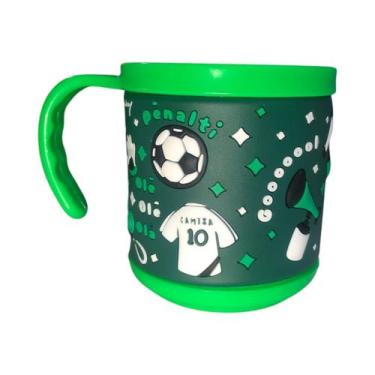Imagem de Copo Infantil Emborrachado Meninos Caneca de Criança Escolar Cor:Verde