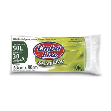 Imagem de Saco De Lixo Sustentavel Verde 30un+brinde 50l Biodegradavel  Kit 3un 
