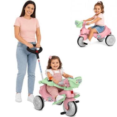 Imagem de Triciclo Bandeirante Passeio e Pedal Velobaby Joy Rosa
