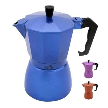 Imagem de Cafeteira Italiana 6 Xícaras Aluminio Café Expresso Casita, Laranja