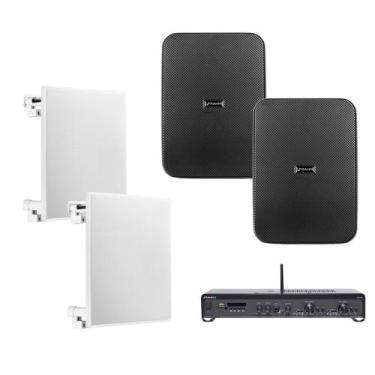 Imagem de Kit Sonorização Comercial Frahm Lojas Até 80M² CS 5 Outdoor, Preto, Fr